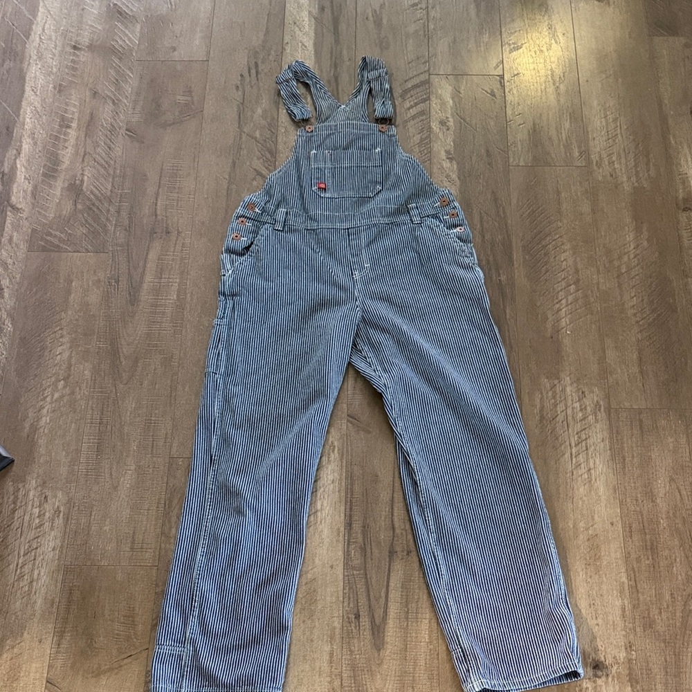 Dickies Hickory Stripe Denim Overalls - Navy/combo